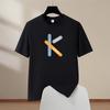 K Mens 100% Cotton Short Sleeve T-Shirt Oversized Round Neck Casual Tee