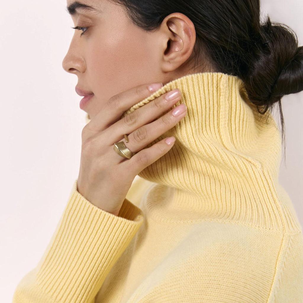 Women Autumn Winter Causal High Collar Sleeve Knit Sweater