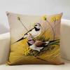 Подушка на диван с попугаем, наволочка для спальни, гостиной, отеля, кафе, декоративная, 45x45 см, льняная наволочка, подушки для стула