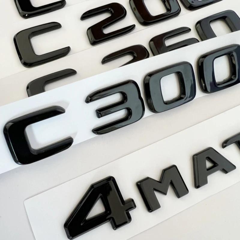 JPA3 Car Trunk Letters Logo Alphabet Badge Emblem Sticker For Mercedes Benz C Class C43 C53 C63 C200 C260 C300 4 Matic W204 W205 W206