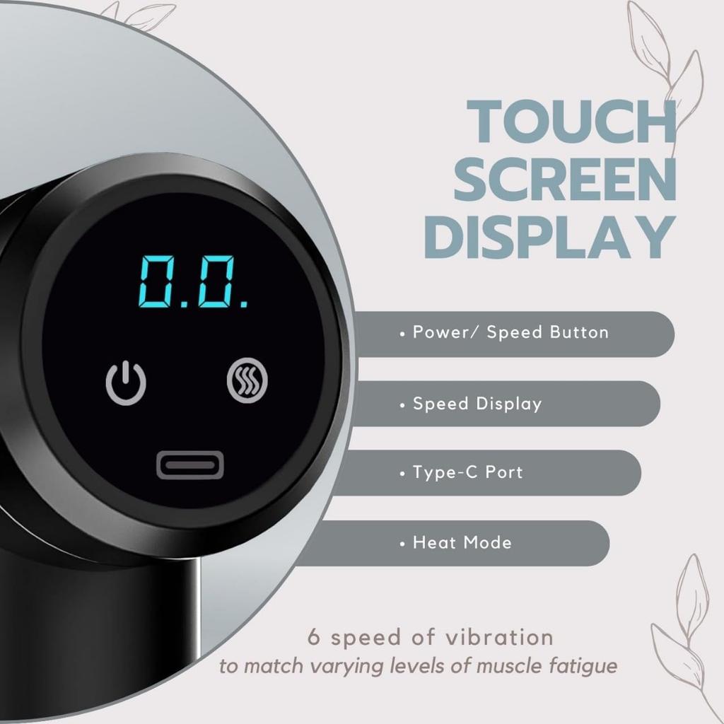 Холодный и горячий компресс Фасциальный пистолет Пистолет для глубокого тканевого массажа 6 скоростей Ручной перкуссионный массажер для тела Спины Шеи Ног