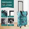 Grocery Cart with Wheels Collapsible Rolling Shopping Cart 2-in-1 Folding Design Portable Bag Waterproof Stair Climbing Telescoping Trolley Tote Bag
