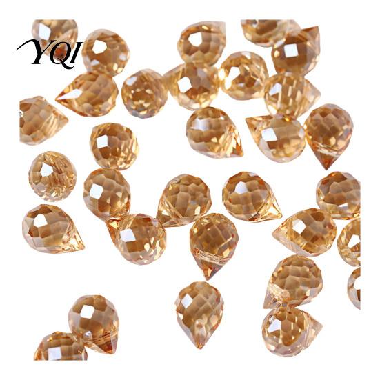 Glass Beads for Jewelry Making Faceted Teardrop Beads, Water Drop Loose Spacer Top Drilled Crystal Hanging Parasol Ornament Sun Catcher, DIY Necklace