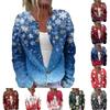Women's Fashion Christmas Printed Long Sleeve Knitted Cardigan Button Down Jacket