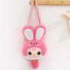 Rabbit Baby Three Plush Toy Shoulder Bag With Adjustable Strap Design Zipper