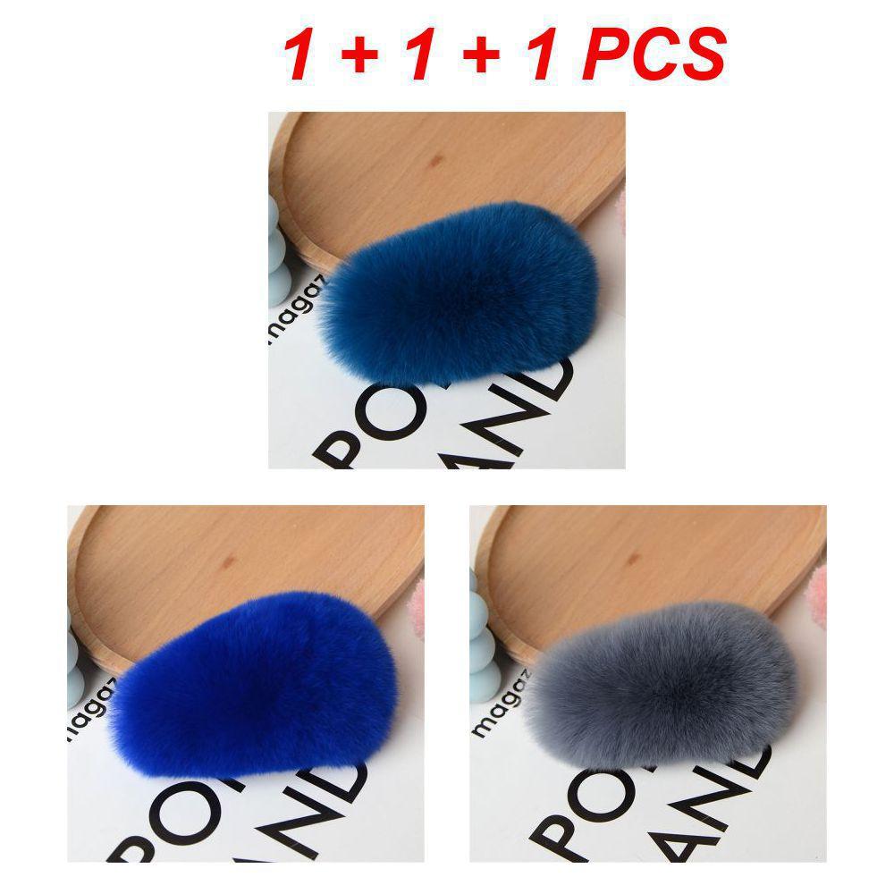 1/3 шт. Зимняя милая пушистая заколка для волос для женщин и девочек, однотонная боковая заколка для волос, BB-заколка, милая плюшевая заколка для волос, цветной аксессуар для волос