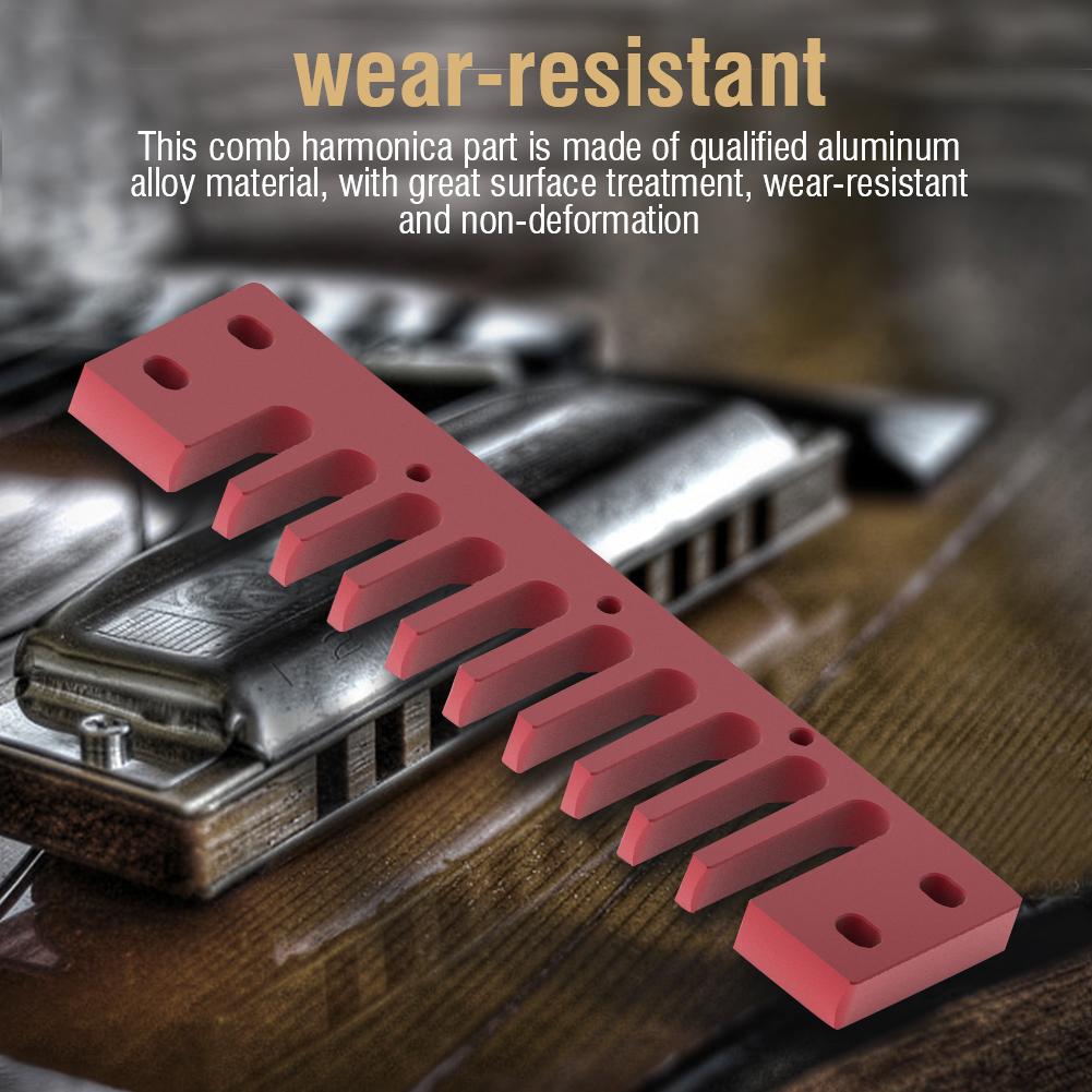 Aluminum Alloy Comb Harmonica Part for Hohner Marine Band Crossover   Deluxe (Red)
