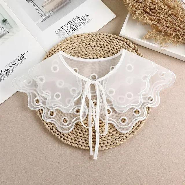 Summer Bow Tie Shawl White Fake Collars for Women Removable Dress Detachable Collar Wrap Shawl  False Collar Decor