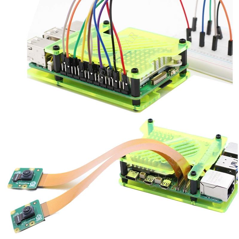 Матовый прозрачный корпус Raspberry Pi 5 из акрила с активным вентилятором радиатора
