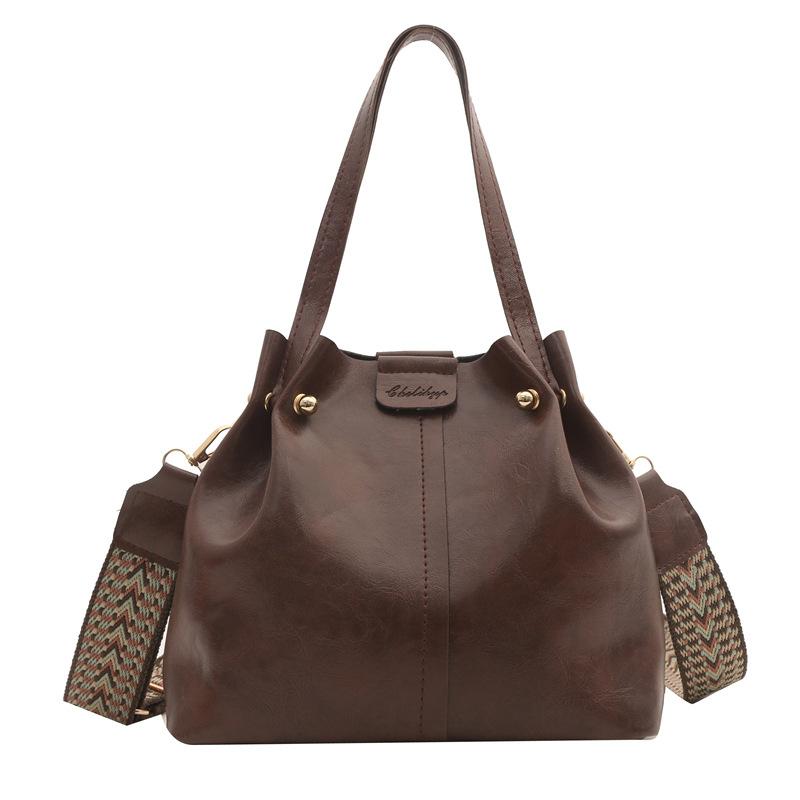 Ретро осенне-зимняя портативная сумка-ведро модная универсальная сумка-мессенджер из оленьей кожи с бархатом