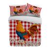 Красный клетчатый фермерский пододеяльник с ромашками и петухами с наволочкой, на заказ, 3 предмета, комплект постельного белья, пододеяльник, двуспальная кровать, домашний текстиль