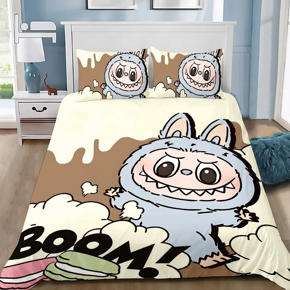 Милый 3D постельный комплект Labu из 2/3 предметов для спальни, Детский подарок, Подростковый, Взрослый, Микрофибра, Двуспальный, Пододеяльник на молнии, Декор комнаты
