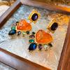 Vintage Exaggerated Exquisite Big Heart Glass Multi Color Crystal Stone Drop Earring Women Girls Fashion Zircon Accessories
