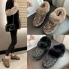 Women Winter Warm Fur Ankle Boots Plush Snow Boots Women Sequins Rabbit Hair Snow Boots Thicken Cotton Boots Bling Non-slip Boots Cotton Shoes