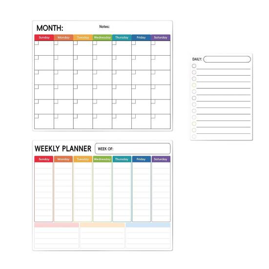 3 шт./набор магнитных наклеек для белой доски с ручками, ластик для доски, списки продуктов, графики домашних дел, меню