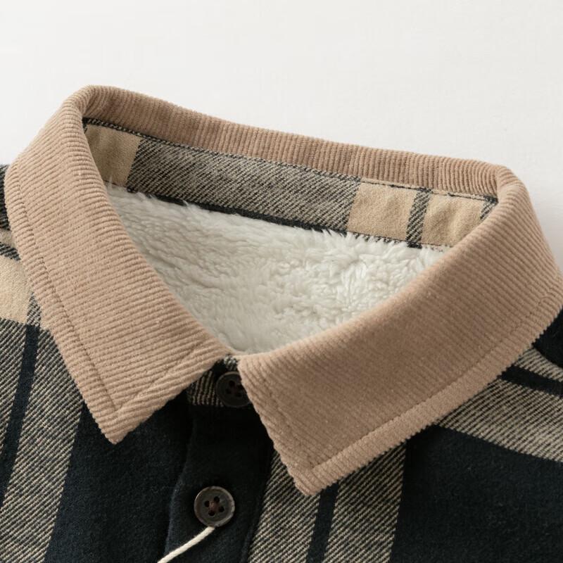 Dave & Bella Boys' Fleece-Lined Plaid Winter Shirt