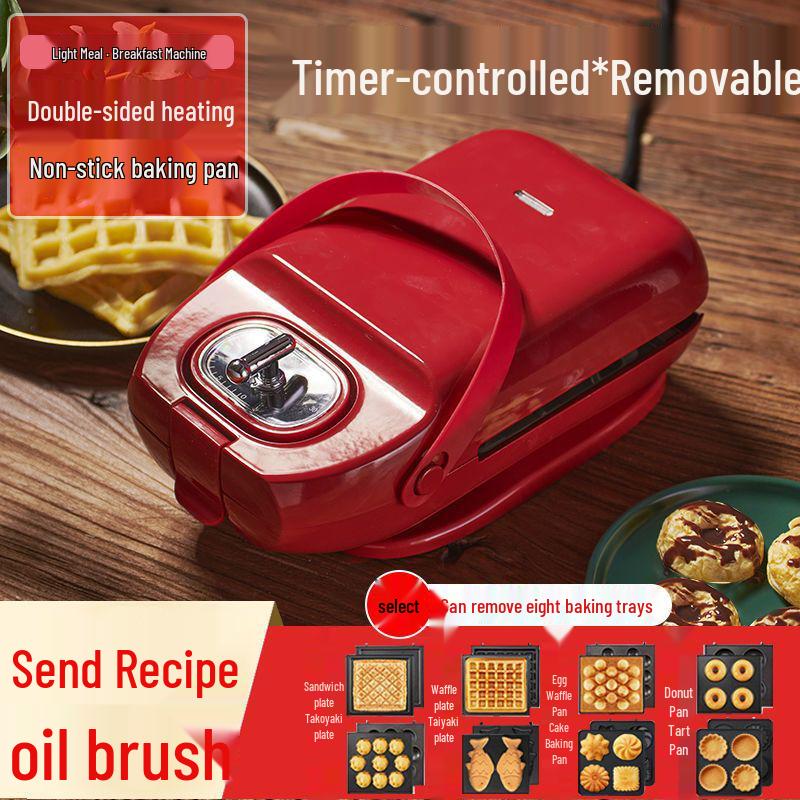 Multi-Function Breakfast Maker: Sandwich, Toast, Waffle, and Egg Cooker