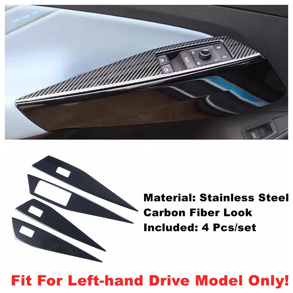Car Door Handle Holder Window Lift Button Switch Decoration Panel Cover Trim For VW Volkswagen ID.4 ID4 - 2025 Accessories