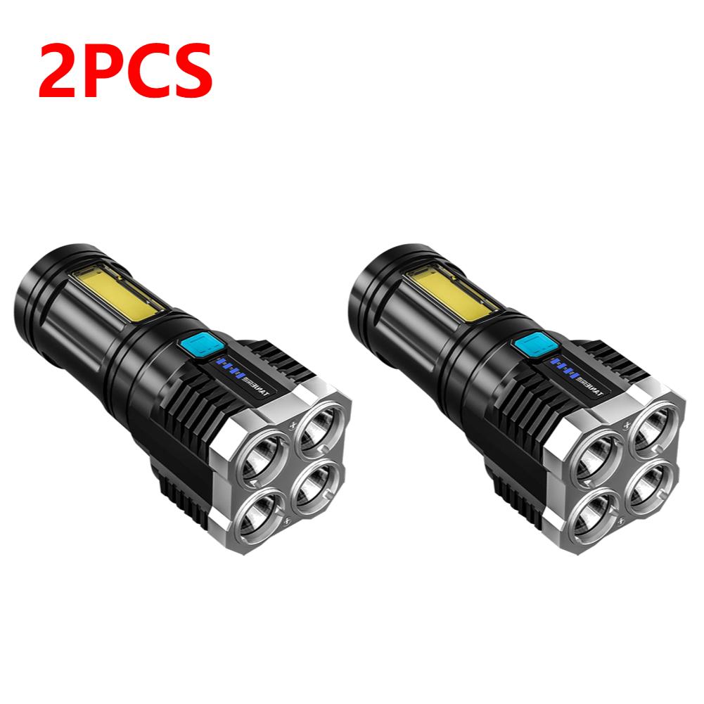 1-10PCS Powerful Flashlights Portable Rechargeable LED Camping Lamps Torch Light Waterproof Long Range Lanterns Self Defense