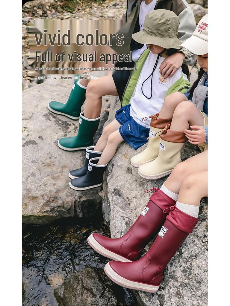 New Fashion Non-Slip Rain Boots: High-Top Waterproof Boots for Women, Men, and Children