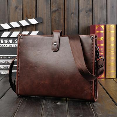 Мужские сумки Crazy Horse Leather на одно плечо, корейская повседневная маленькая подвесная сумка, горизонтальная мужская сумка в стиле ретро