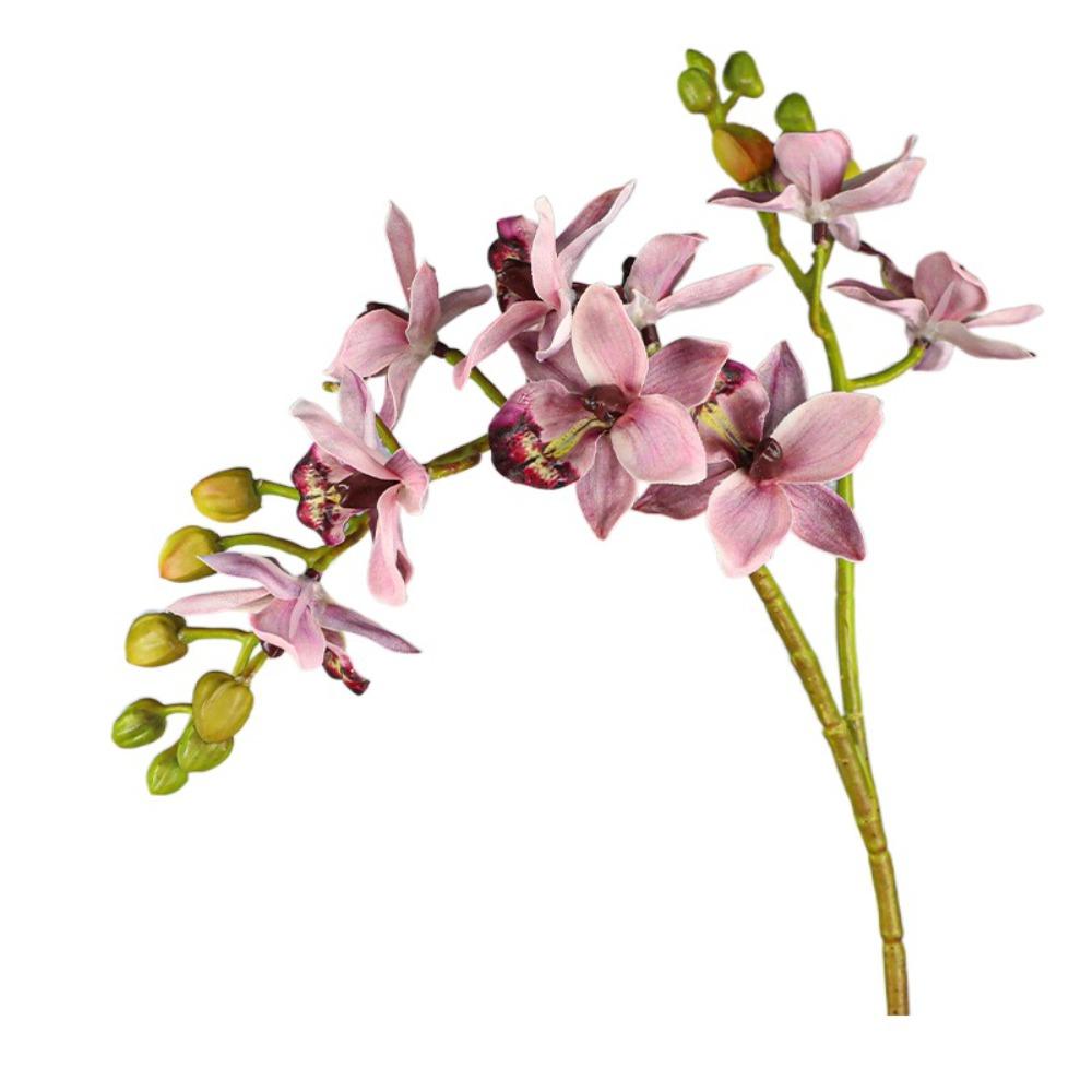 2 Fork Artificial Phalaenopsis Branches Real Touch Handmade Artificial Butterfly Orchid Flower Realistic Fake Flowers
