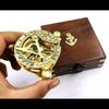 Sundial Compass Marine Sun Clock with Wood Box Nautical Gift