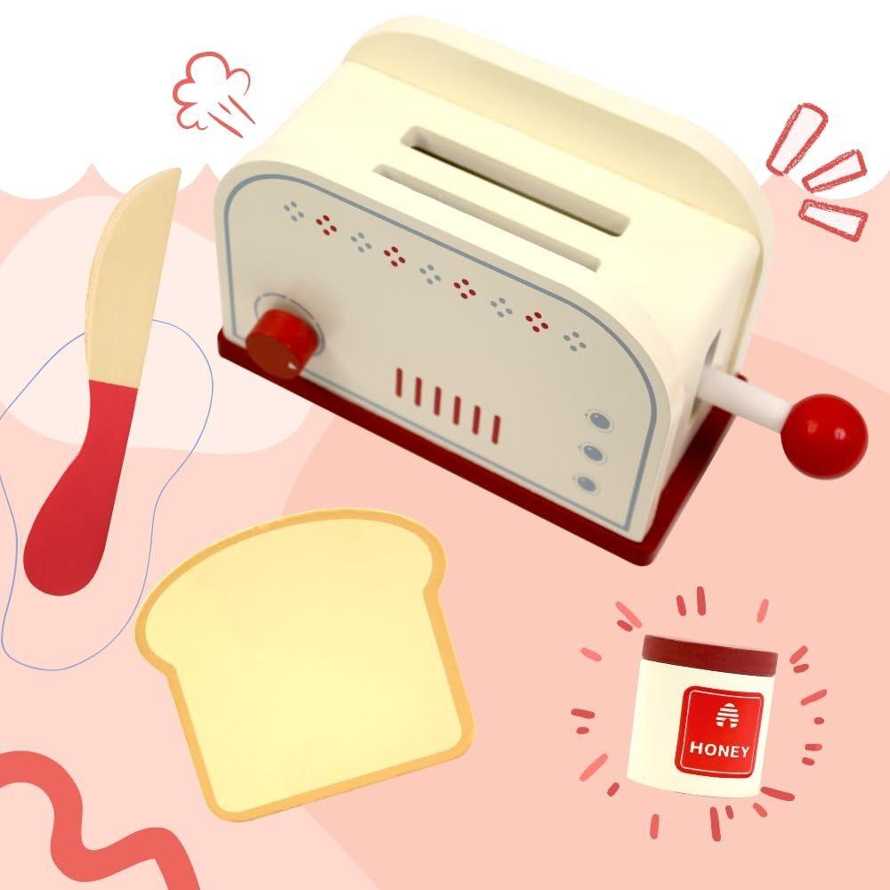 Мини-размер имитации хлебопечки и кофемашины, деревянный дизайн, мини-магазин завтраков, игрушки для ролевых игр, игровой домик