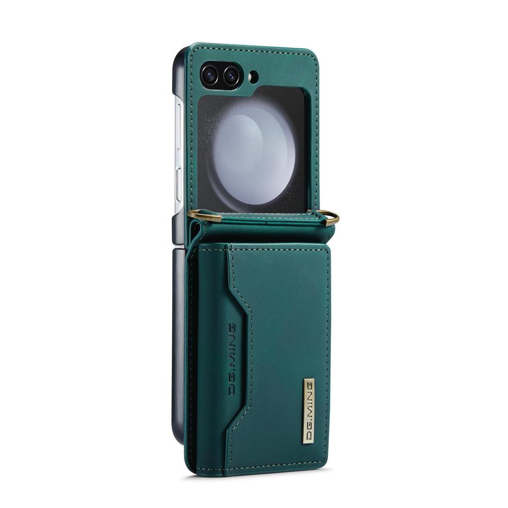 Кожаный чехол M2 для Samsung Z Flip5/4: Кошелек и держатель карт с плечевым ремнем