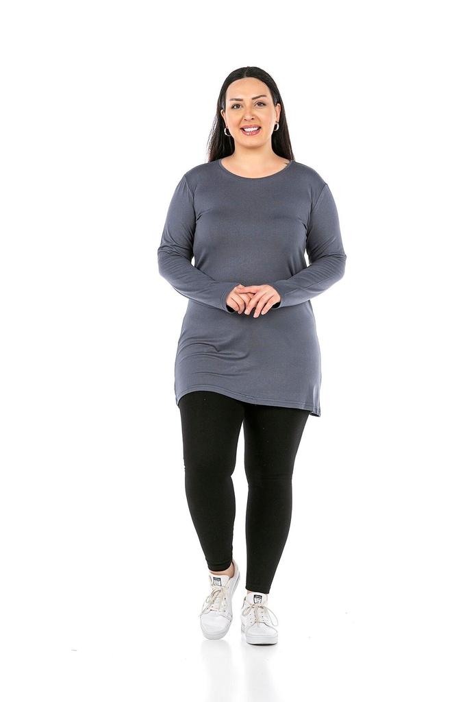 Women's Style Big Size Body Plus Size Round Neck Long Sleeve Viscose Long Mink Body
