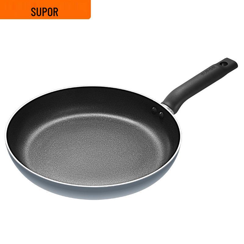 Антипригарная сковорода Supor с плоским дном - Низкий уровень дыма, меньше масла, идеально подходит для жарки стир-фрай, завтрака, яичницы и блинов, легкая и компактная.