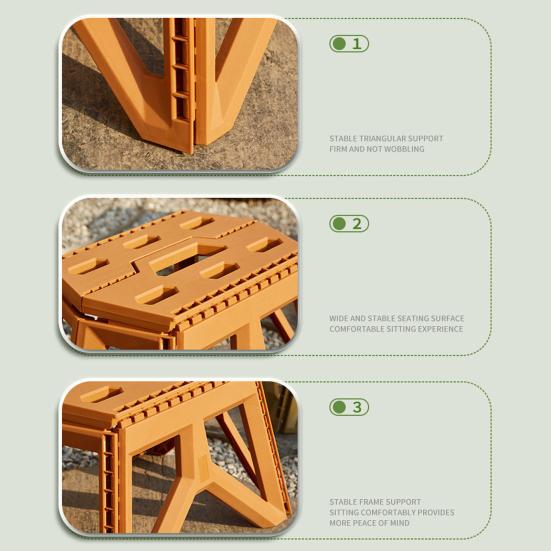 Портативный складной стул Легкий Сверхпрочный пластиковый Многофункциональный Для кемпинга, пеших походов, пляжа, пикника, рыбалки Складное кресло-сиденье