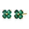 Серьги из золота 14 карат, заполненного золотом, с зеленым клевером на удачу