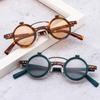 Fashion Small Round Punk Double Bridges Women Sunglasses Retro Flip Lens Shades UV4 Rivets Sun Glasses Gafas De Sol