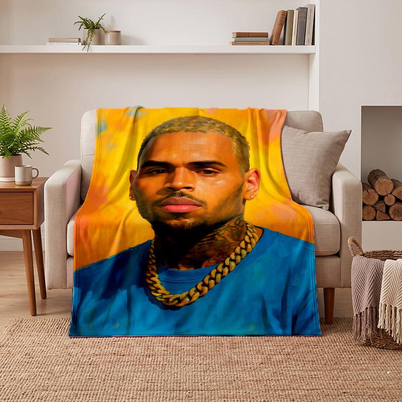 Chris Brown Soft Warm Flannel Blankets Comfortable Blanket for Home Decoration Gifting