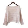 Autumn and Winter New Bead Design Soft Waxy Loose Knitted Sweater Top Sweet Gentle Wind Sweater Pullover Woman