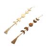 Wall Decor Tassel Boho Wall Hanging Wood Moon Phase Garland Wood Bead