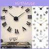 Элегантные 3D DIY Римские цифры Роскошные зеркальные настенные часы-наклейка для домашнего декора