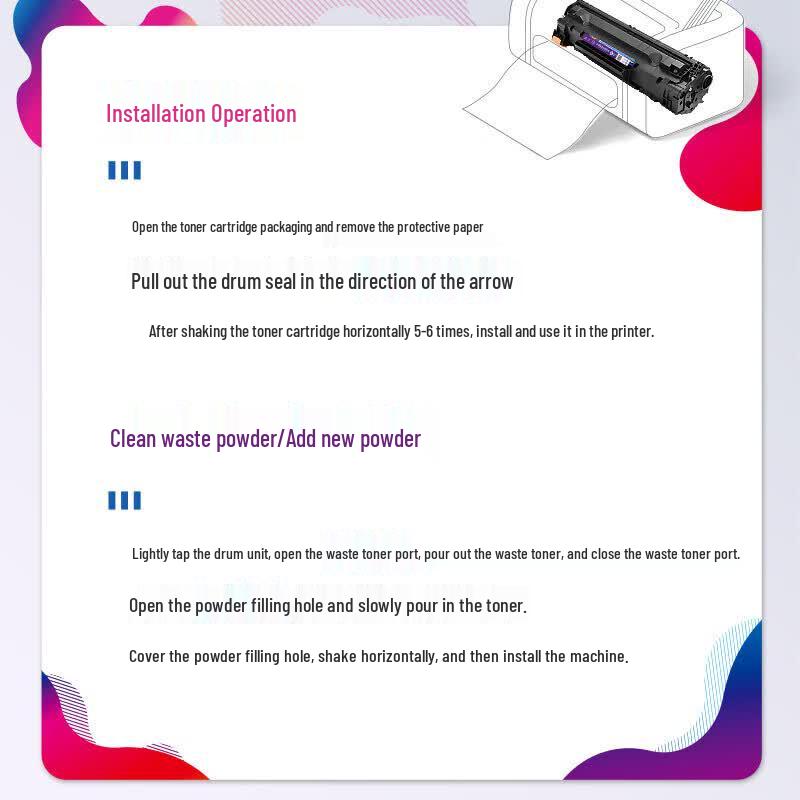 Yingjia Q2612A/12A Compatible Printer Toner Supplies