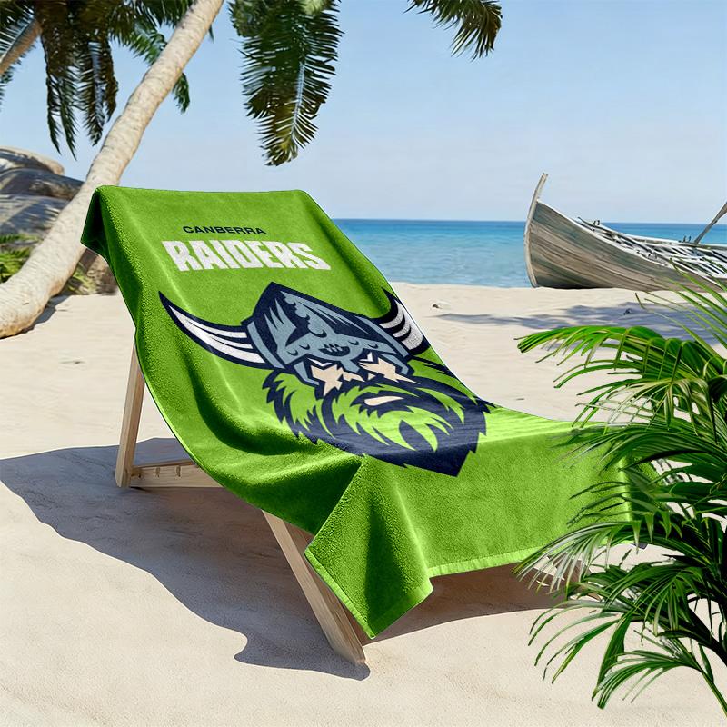 Canberra Raiders Logo 2D Flat Print Beach Towel, Large Soft Quick Dry Towel for Beach Camping SwimmingZSTJ0915264