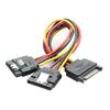 SATA 15Pin Power Cable Splitter 1 Male to 2 Female Plug Extend Wire Adapter with Lock Buckle Sata Power Supply Cord PC SSD Line