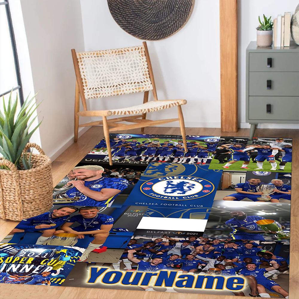Chelsea Fc Customizable Name Floor Rug Office Rug Suitable For Kitchen Dormitory Foyer Entryway Antislip Carpet Office Home Decor