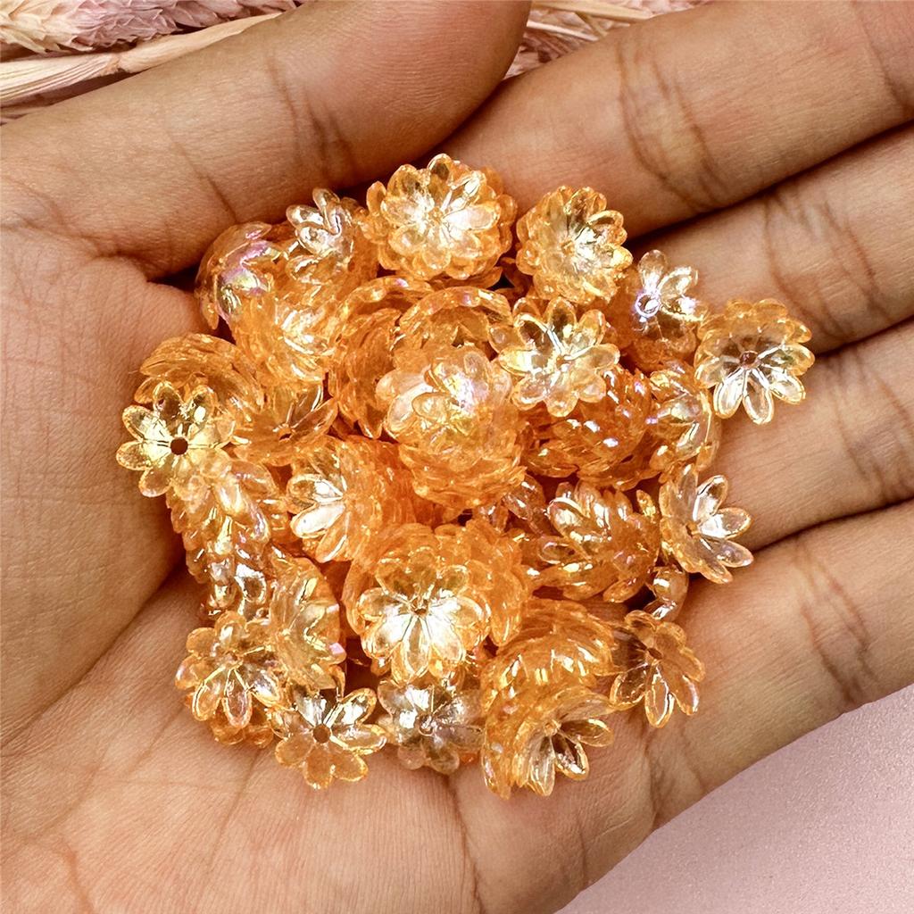 100pcs 9.5mm Fashion Acrylic Flower Beads For Bracelet Necklace Making DIY Jewelry Accessories