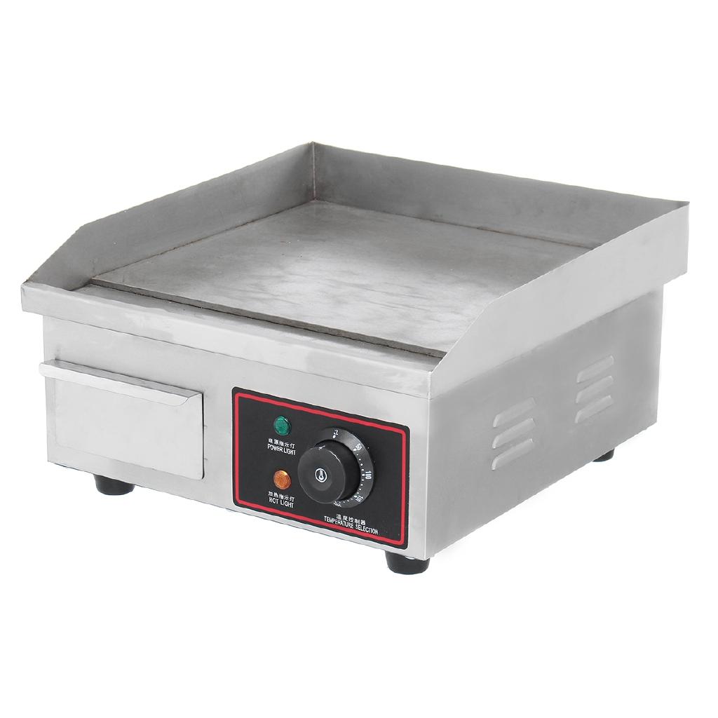 1500 Вт Нержавеющая сталь Настольная жаровня Плоская верхняя часть Коммерческий ресторанный гриль Электрическая нагревательная жаровня