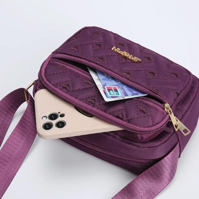 Women Oxford Crossbody Bag with Multiple Pockets Square Shoulder Bag for Shopping and School