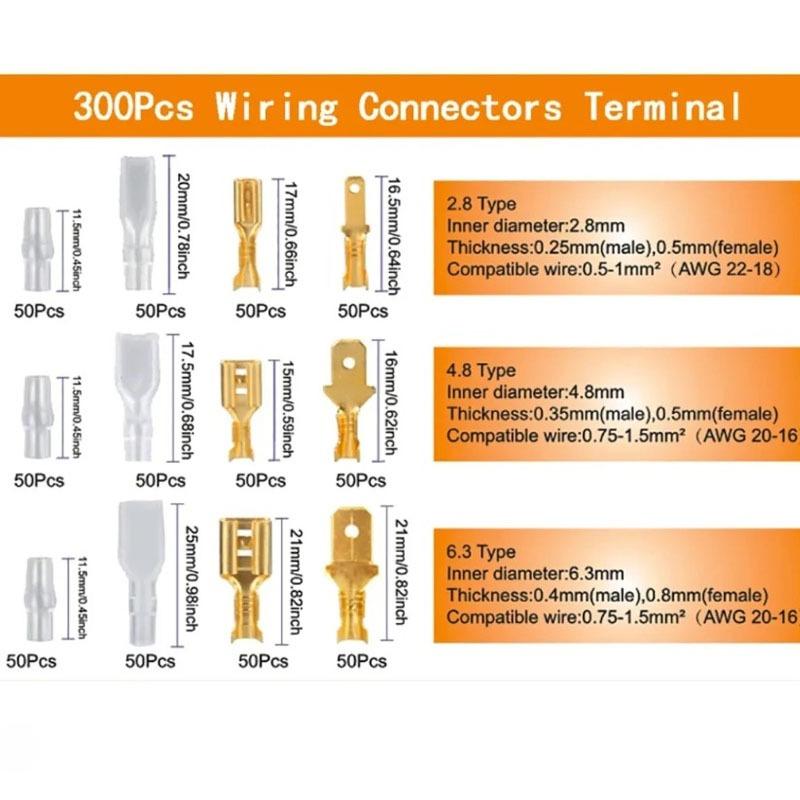120/315/1000 шт. Коробка с клеммами типа «папа» и «мама», Изолированный кабель, Штекерный разъем, Электрический обжимной наконечник типа «лопатка» 2,8/6,3 мм, Коробка с гильзами