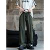 American Retro Work Pants for Men, Autumn Extended Version for Tall Individuals, Multi-Pocket Paratrooper Casual Wide-Leg Pants