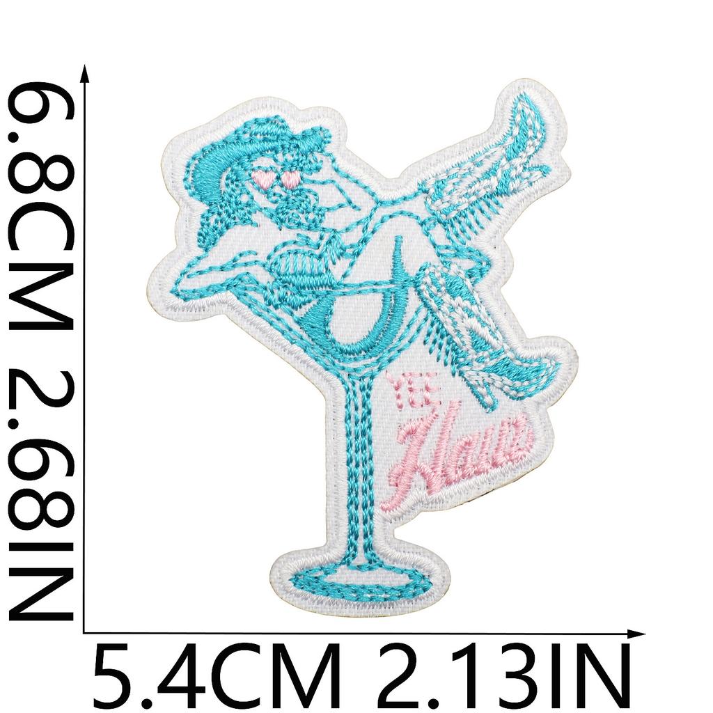 Horse Pentium Embroidery Cloth Sticker Western Denim Computer Embroidery Badge Fashion Girl Decoration Guitar Embroidery Badge Ironing