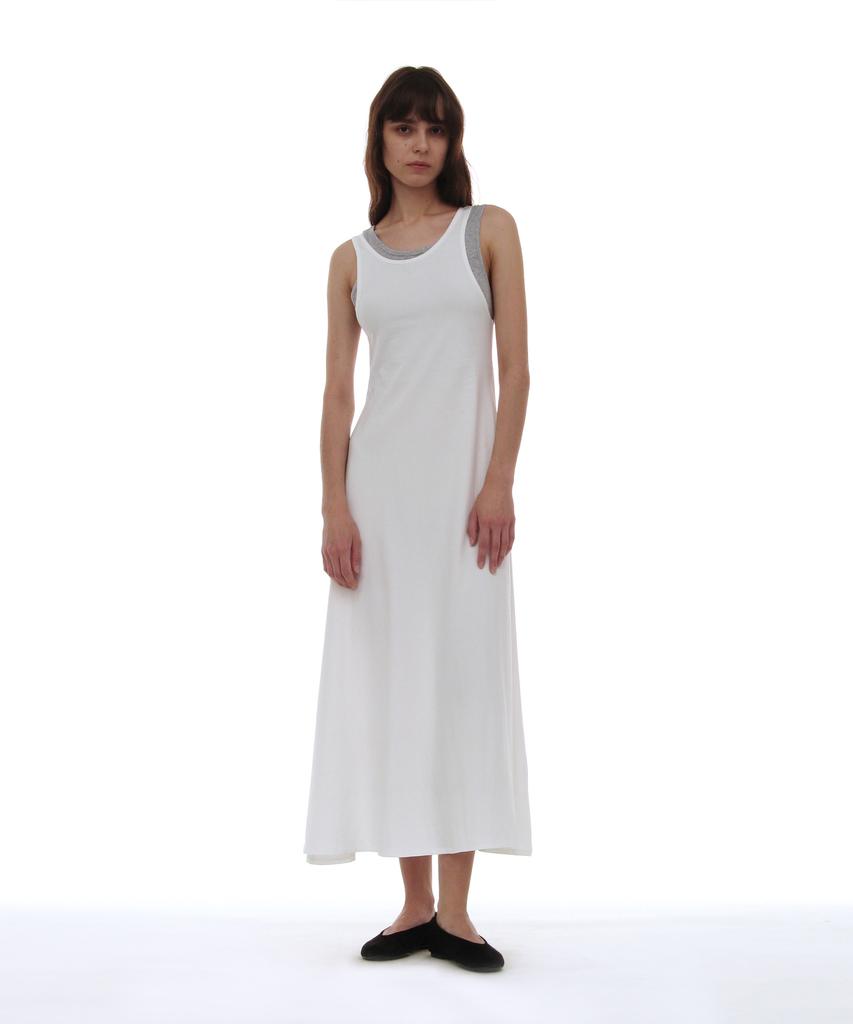 Partimento Woman Pwc Overlay Sleeveless Maxi Dress_White