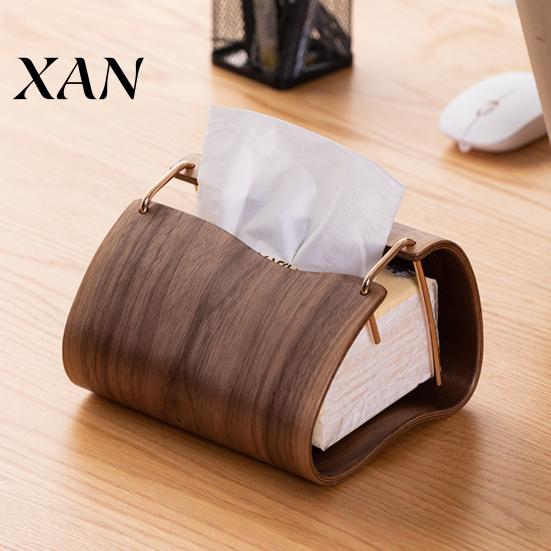 Office Desk Organizer Wooden Tissue Holder, Rectangular Decorative Paper Napkin Dispenser, Reusable Holder Organizer, for Home Decor Bathroom Case